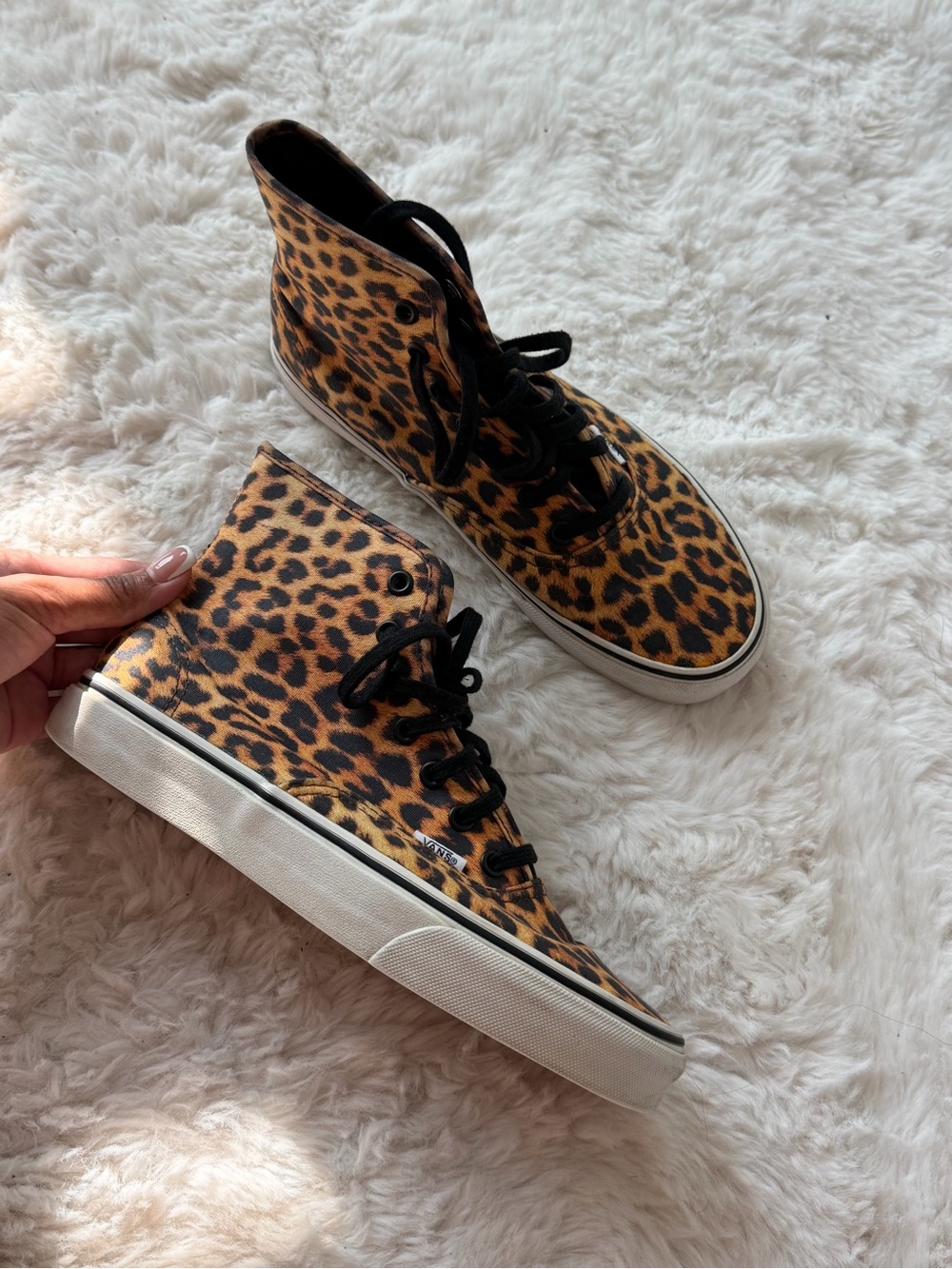 Vans Leopard Print High-Top Sneakers - Brown & Black